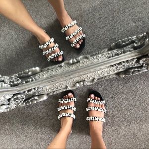 Zara Pearl Sandals Sz 40